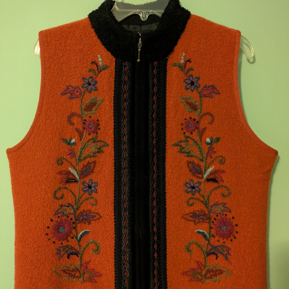 Icelandic Design Black Embroidered Vest
